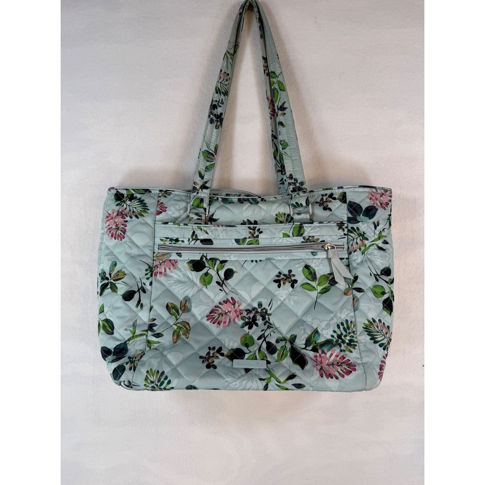 Vera Bradley Large Work Tote Seawater Blooms Performance Twill Floral Bag